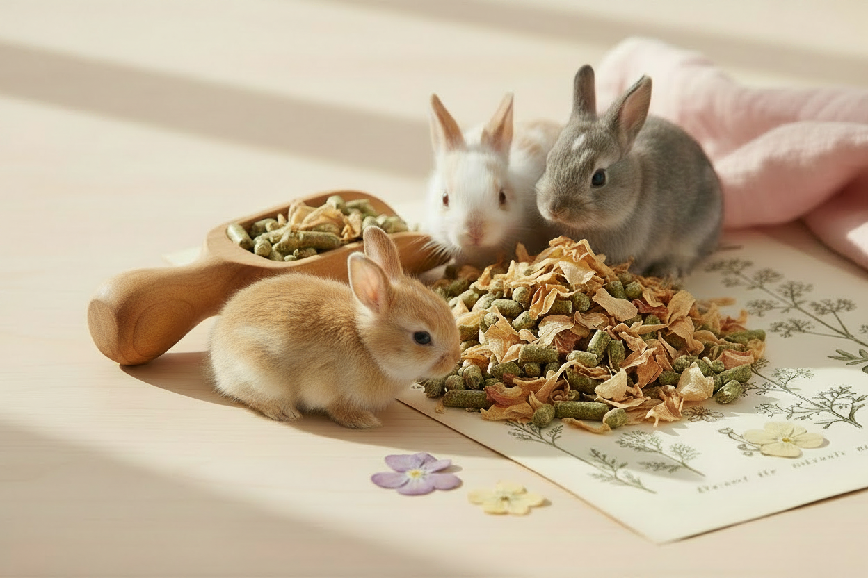 Bunny Blossoms image with adult bunnies